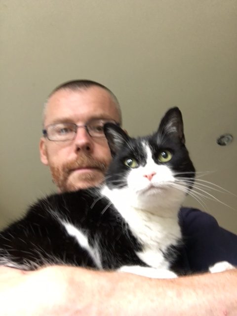 Photo of Fluffies with a tuxedo cat