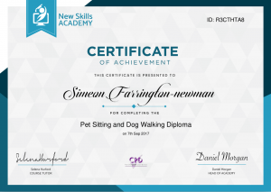 Pet Sitting Diploma
