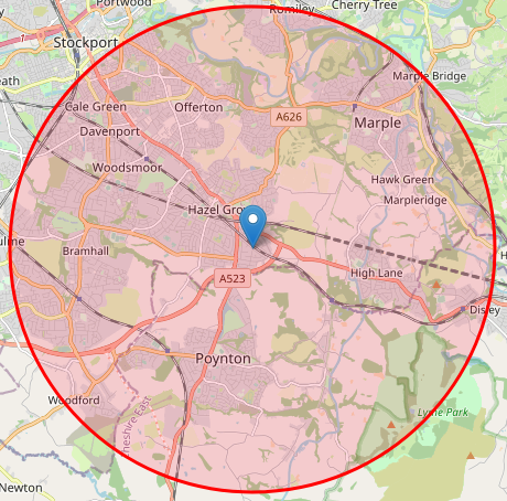 Coverage in South / East Stockport